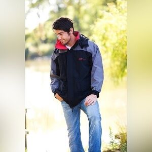 Coleman Max Full Zip Parka with Hidden Hood Black & Gray‎ Medium